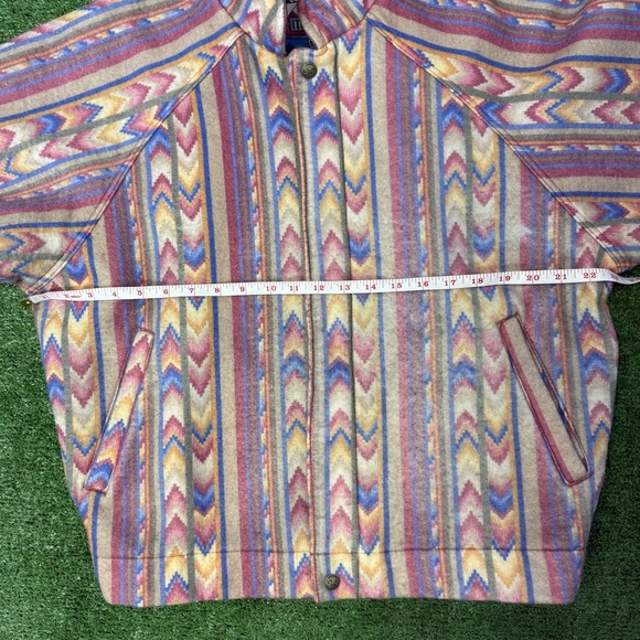 Vintage Walls Mountain Western Aztec Pattern Lined Bomber Jacket, Size Large - Picture 10 of 10